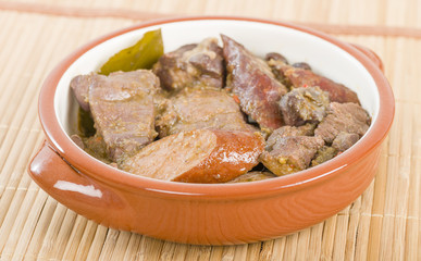 Feijoada Meat - Meat cooked in feijoada ready to be served.