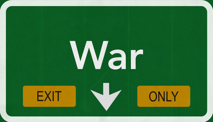 War Highway Road Sign Exit Only Concept