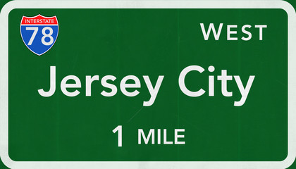 Jersey City USA Interstate Highway Sign