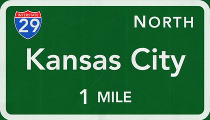 Kansas City USA Interstate Highway Sign