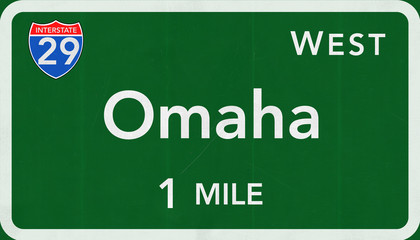 Omaha Interstate Highway Sign