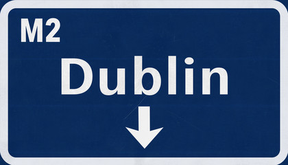 Fototapeta premium Dublin Ireland United Kingdom Highway Road Sign
