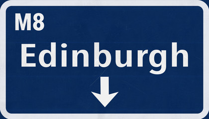 Fototapeta premium Edinburgh Scotland United Kingdom Highway Road Sign