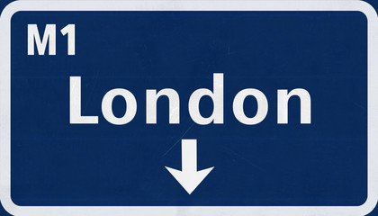 London United Kingdom Highway Road Sign