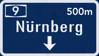 Fototapeta premium Germany Nürnberg / Nuremberg Highway Sign