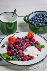 Fresh berry, strawberry and raspberry