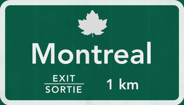 Montreal Canada Transcanada Highway Road Sign