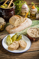 Sandwich in the pantry from the winter stocks