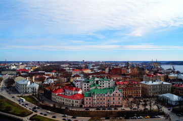 Fototapeta na wymiar Panorama of the city of Vyborg.