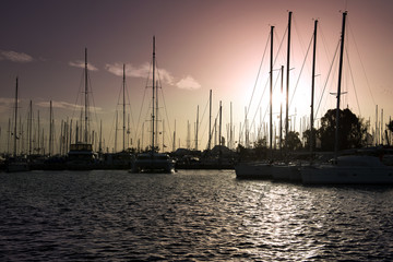 boats on sunset.
