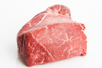 raw beef isolated on white background