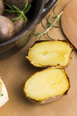 baked potatoes with herbs butter