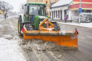 Clearing roads of snow