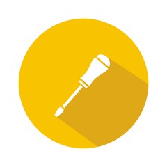Icono destornillador amarillo botón sombra