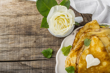 Pancakes with strawberry