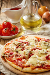 freshly baked pizza