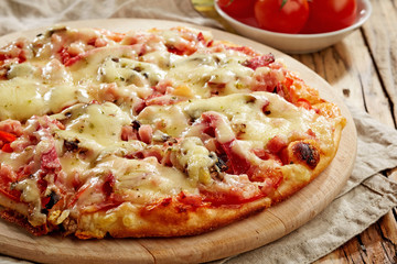 freshly baked pizza