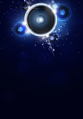 Party Music Blue Background