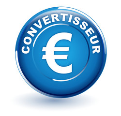 convertisseur euro sur bouton bleu
