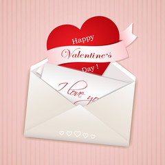 letter and heart on a pink background