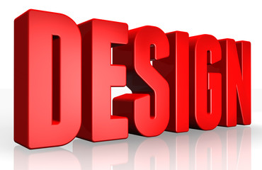 3D design text on white background