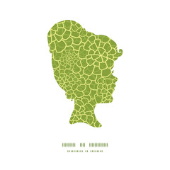 Vector abstract green natural texture girl portrait silhouette