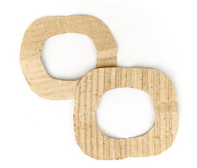 Old brown cardboard frame set isolated on white