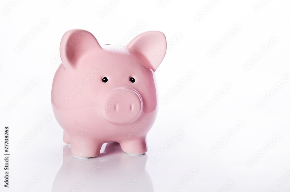 Wall mural Piggybank isolated on white background