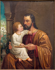 Obraz premium VIenna - St. Joseph paint on side altar of Salesianerkirche