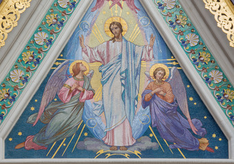 Naklejka premium Vienna - mosaic of Jesu Christ with the angels