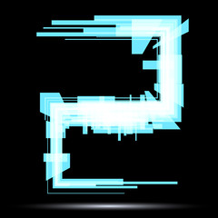 Abstract number two. Vector. 4
