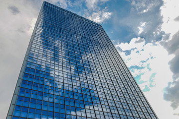 Office Building Berlin Germany with Reflections in Glass Facade