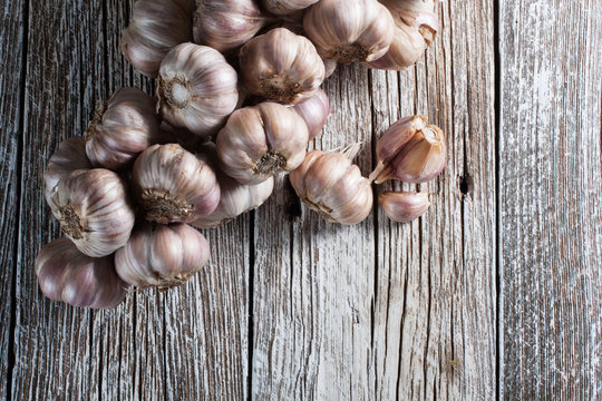Fresh garlic braid.