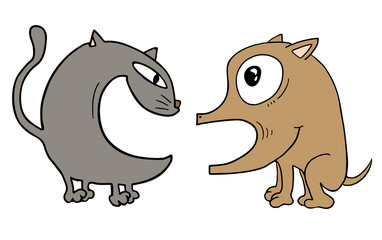 Cat and dog