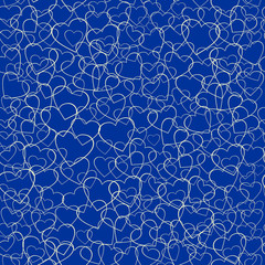 blue seamless pattern with hearts