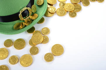 Happy St Patricks Day leprechaun hat background
