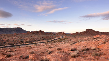 Road through fire valley
