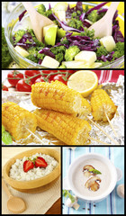 Healthy dishes in collage