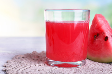 Watermelon cocktail in glass isolated on white
