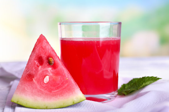 Watermelon cocktail in glass isolated on white