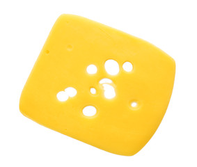 Sliced cheese isolated on white background