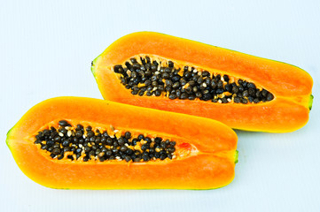 Fresh and tasty papaya isolate on white