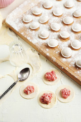 Cooking dumplings close-up