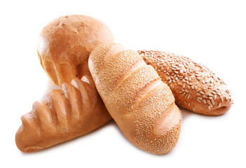 Different bread isolated on white