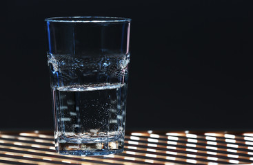 Glass of clean mineral water