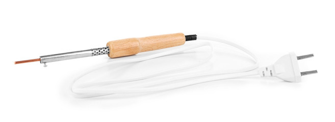 Electric soldering iron isolated on white
