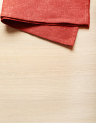 Napkin on wooden table