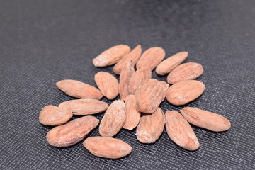 Salted and roasted almonds.