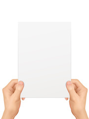 Obraz premium business concept: hands holding a notepaper