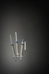 medical vaccination syringes and needle